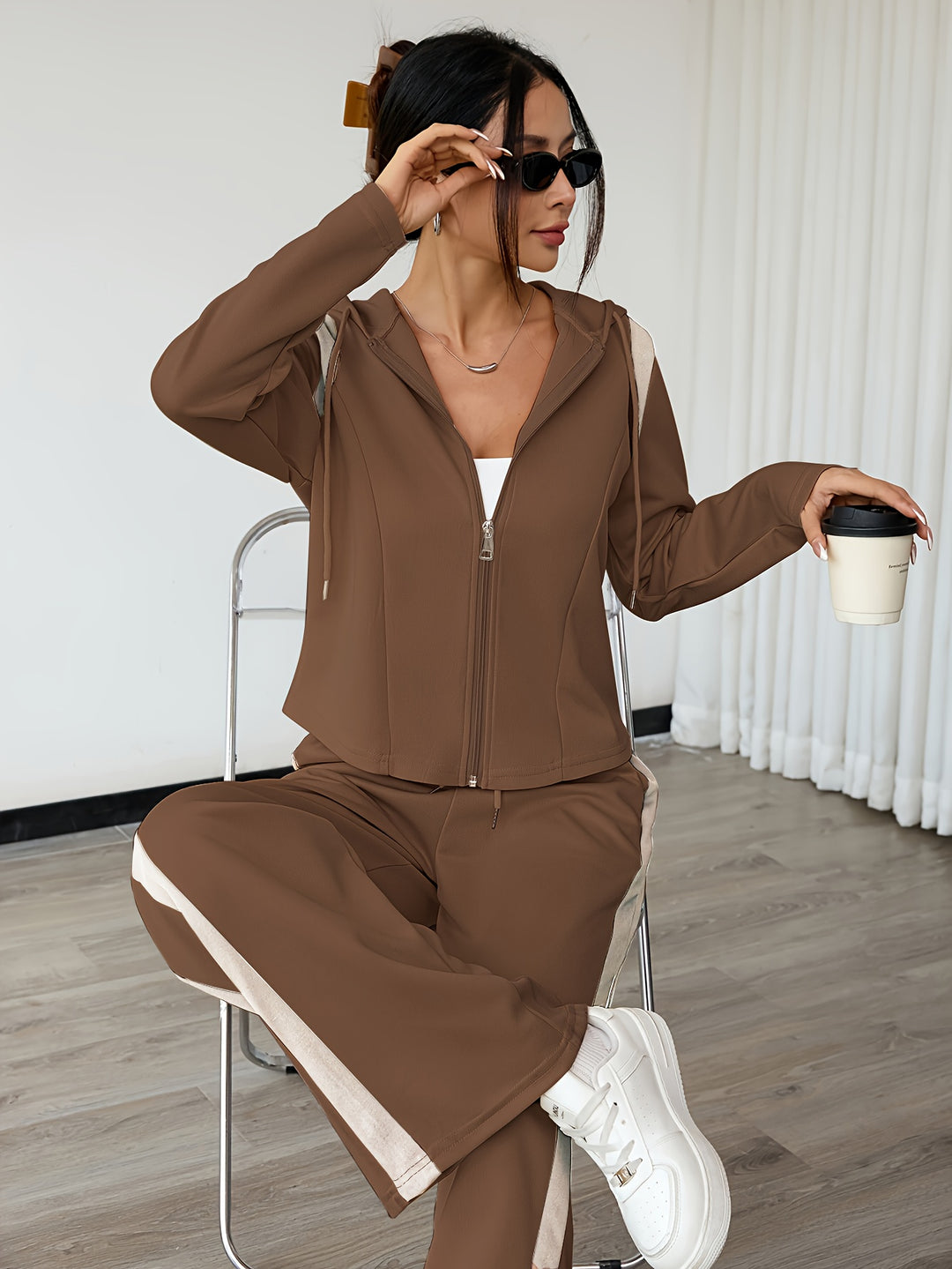 Tweedelige Set – Rits Kap En Rechte Broek