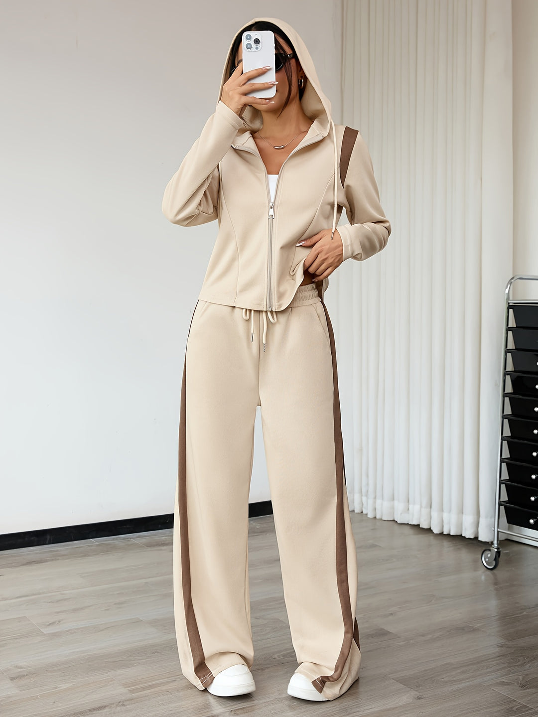 Tweedelige Set – Rits Kap En Rechte Broek