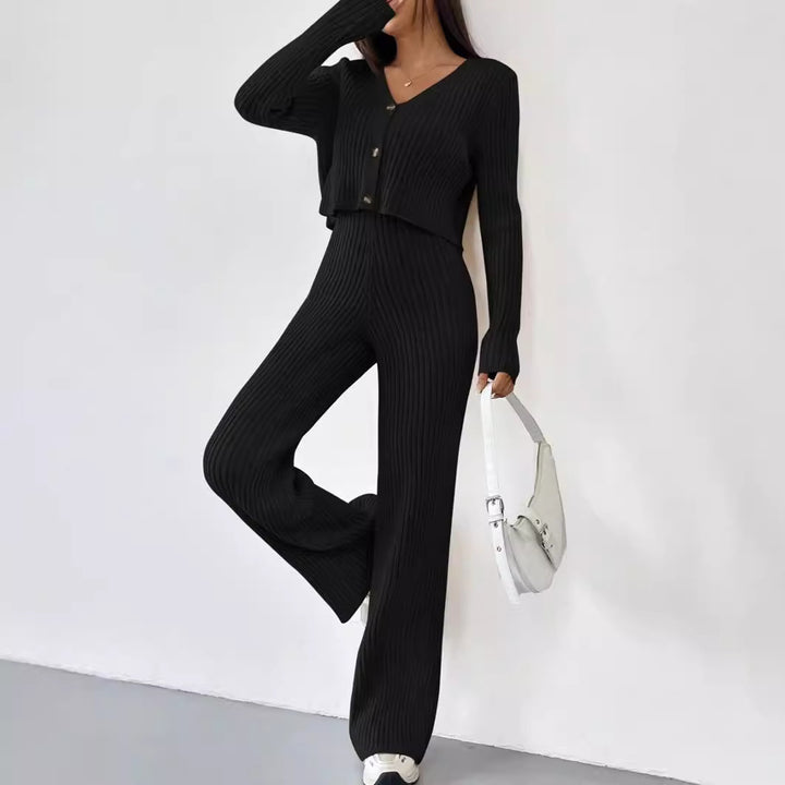 Tweedelige Set – V Hals Vest & Bootcut Broek Beweegvrij
