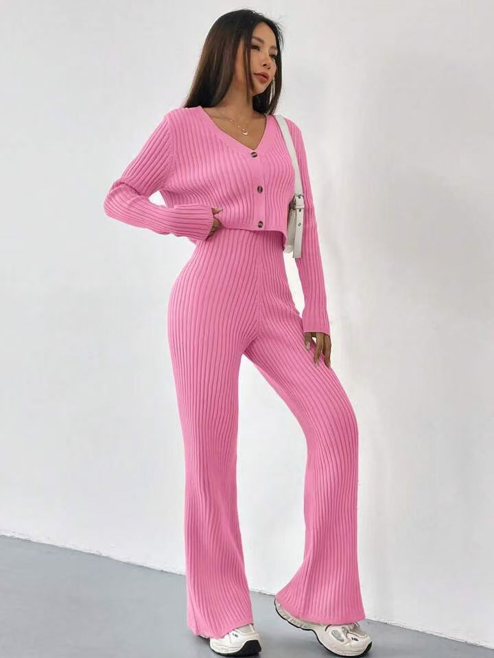 Tweedelige Set – V Hals Vest & Bootcut Broek Beweegvrij