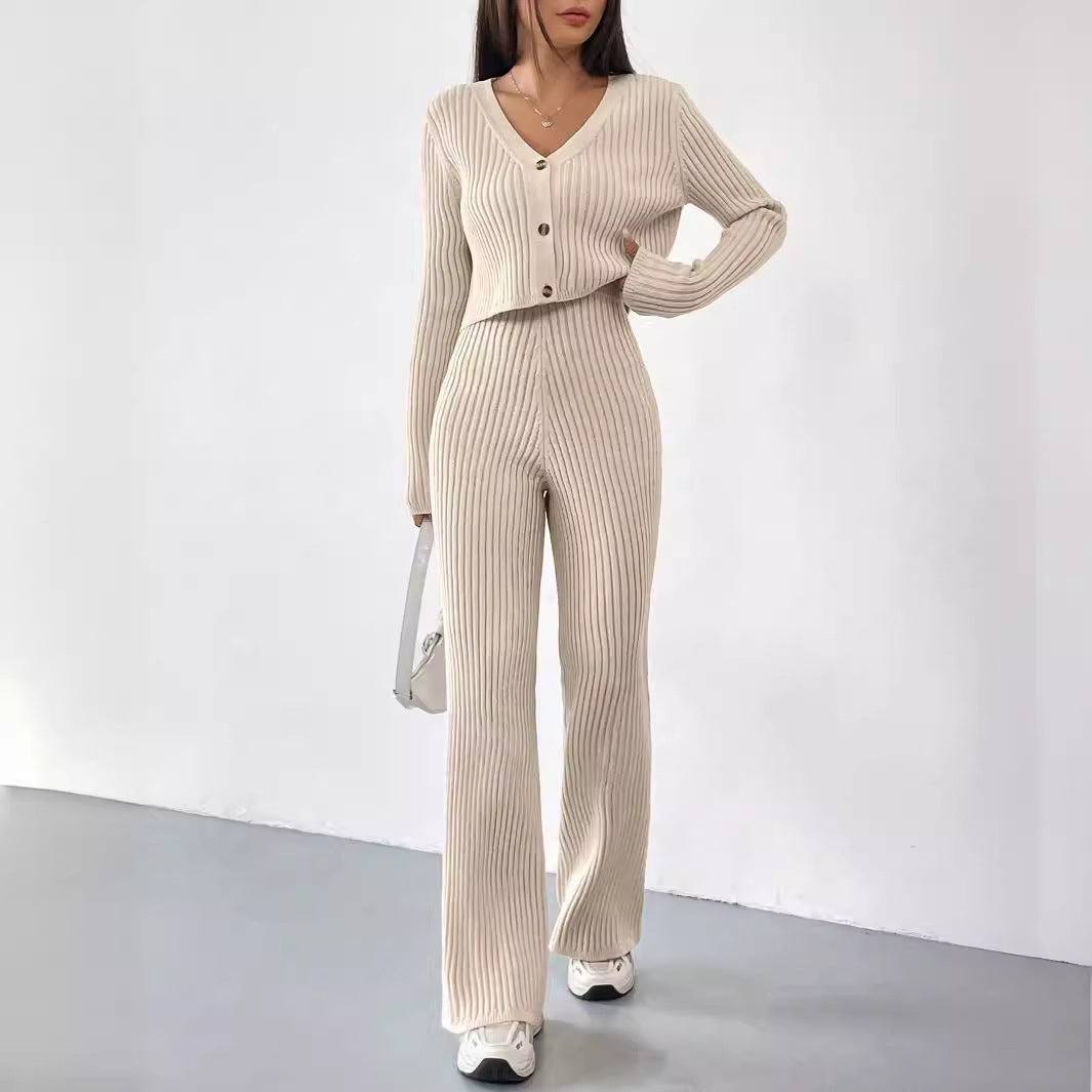 Tweedelige Set – V Hals Vest & Bootcut Broek Beweegvrij