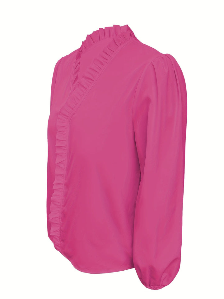 V-Hals Blouse - Rimpeltrim & Ademend Lichtgewicht Stof