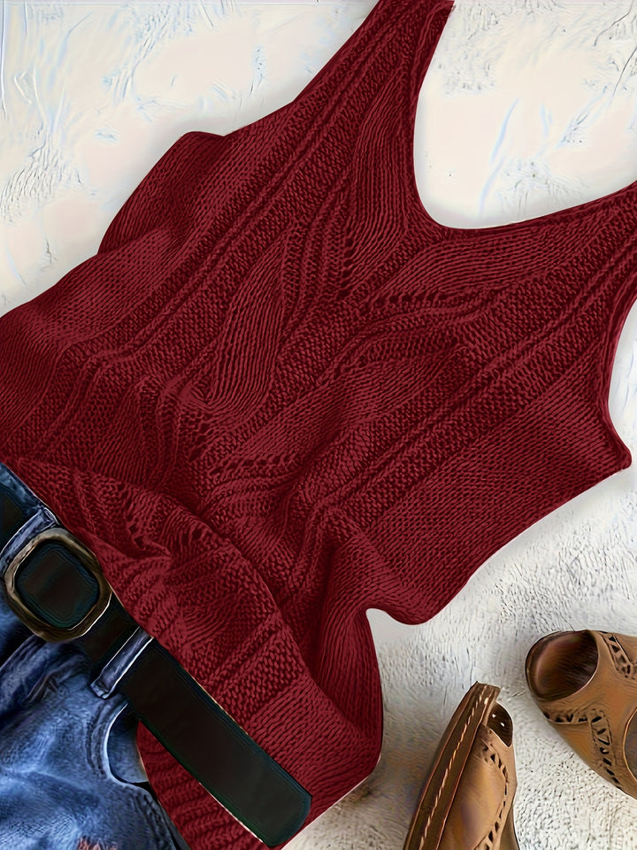 V-Hals Gebreide Tanktop – Zachte Stof & Flexibele Vorm