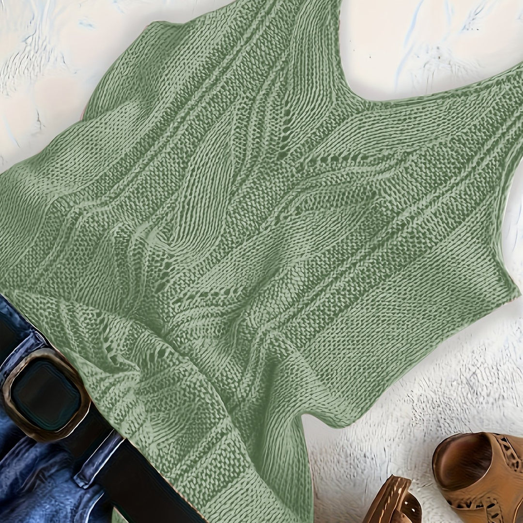 V-Hals Gebreide Tanktop – Zachte Stof & Flexibele Vorm