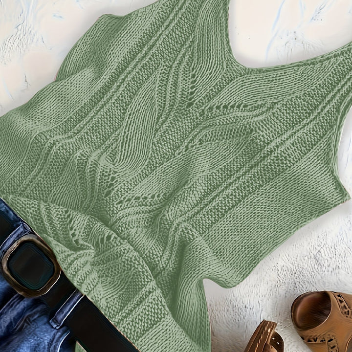 V-Hals Gebreide Tanktop – Zachte Stof & Flexibele Vorm