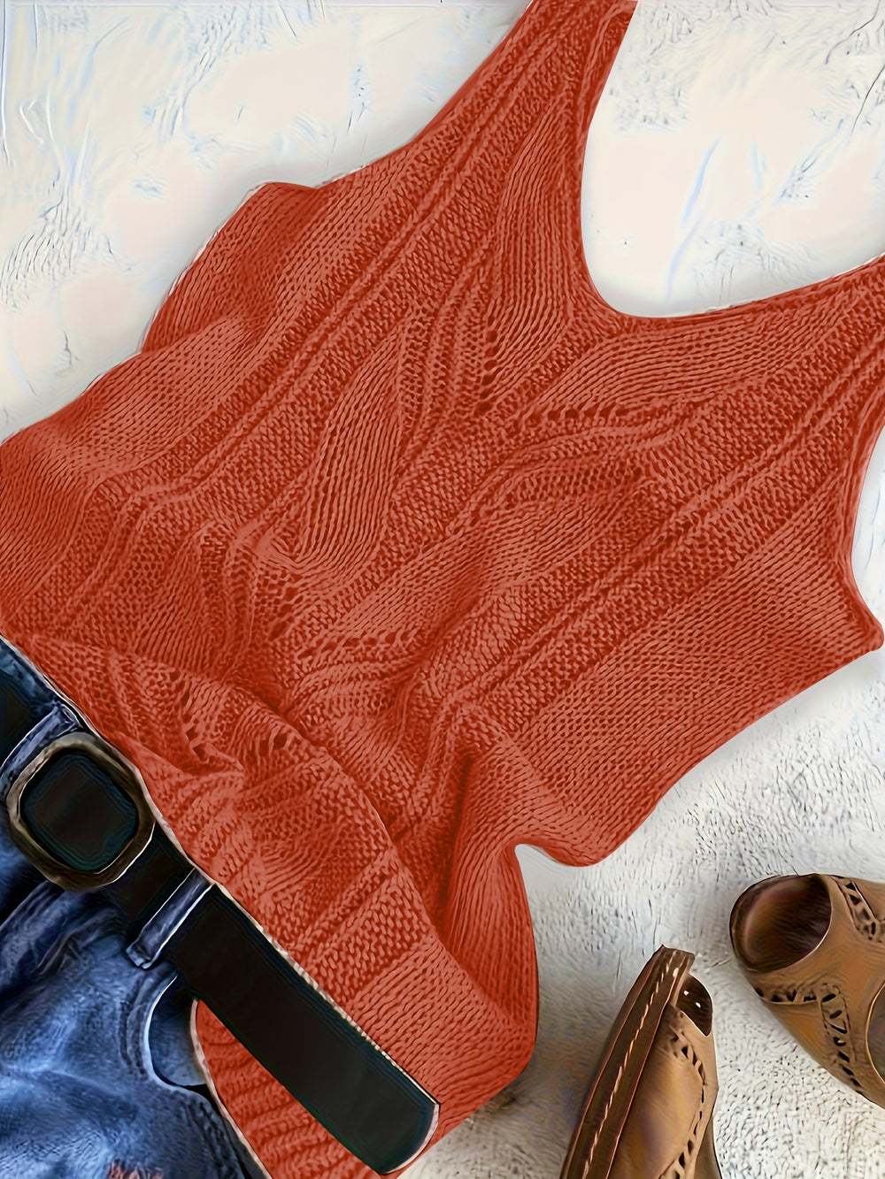 V-Hals Gebreide Tanktop – Zachte Stof & Flexibele Vorm