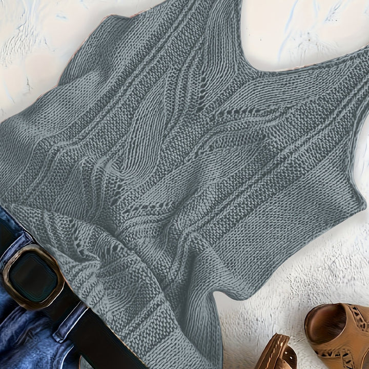 V-Hals Gebreide Tanktop – Zachte Stof & Flexibele Vorm