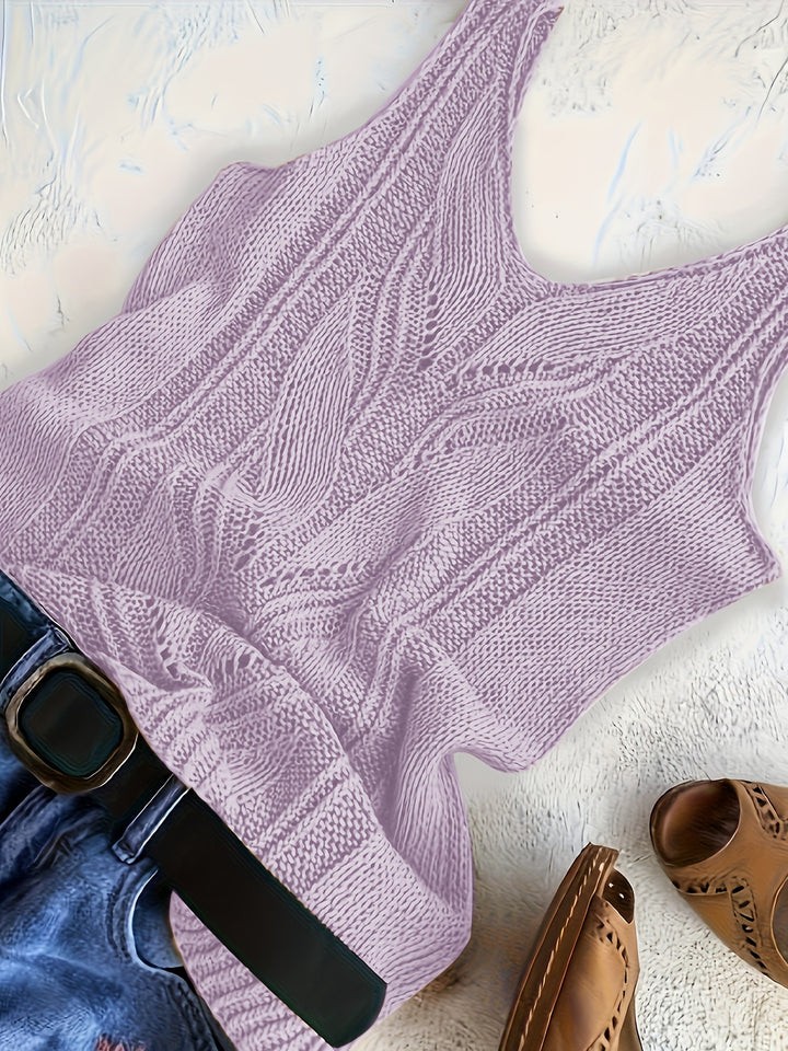 V-Hals Gebreide Tanktop – Zachte Stof & Flexibele Vorm