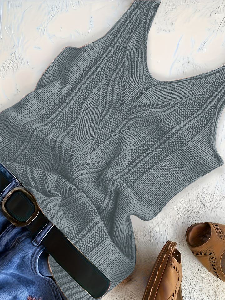 V-Hals Gebreide Tanktop – Zachte Stof & Flexibele Vorm