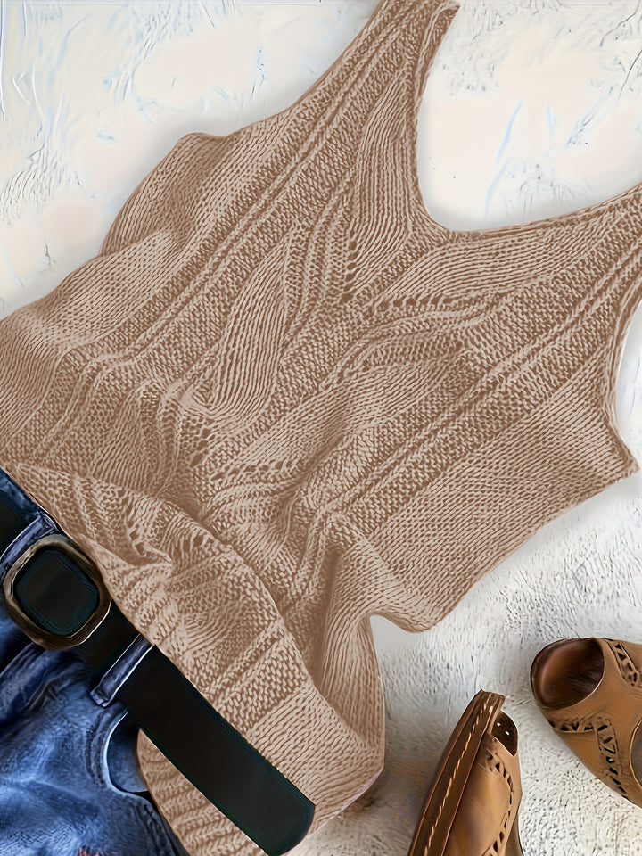 V-Hals Gebreide Tanktop – Zachte Stof & Flexibele Vorm