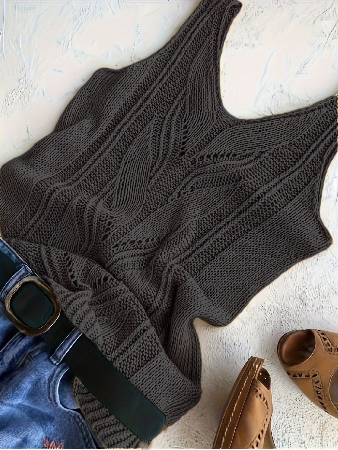 V-Hals Gebreide Tanktop – Zachte Stof & Flexibele Vorm