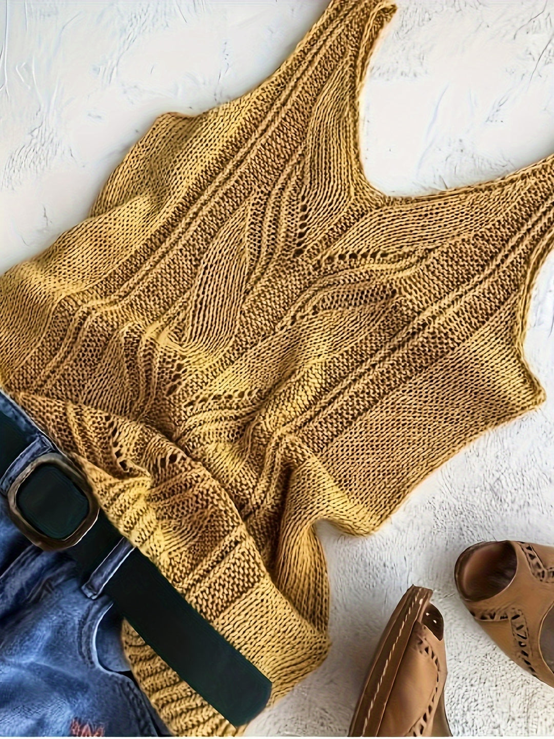 V-Hals Gebreide Tanktop – Zachte Stof & Flexibele Vorm