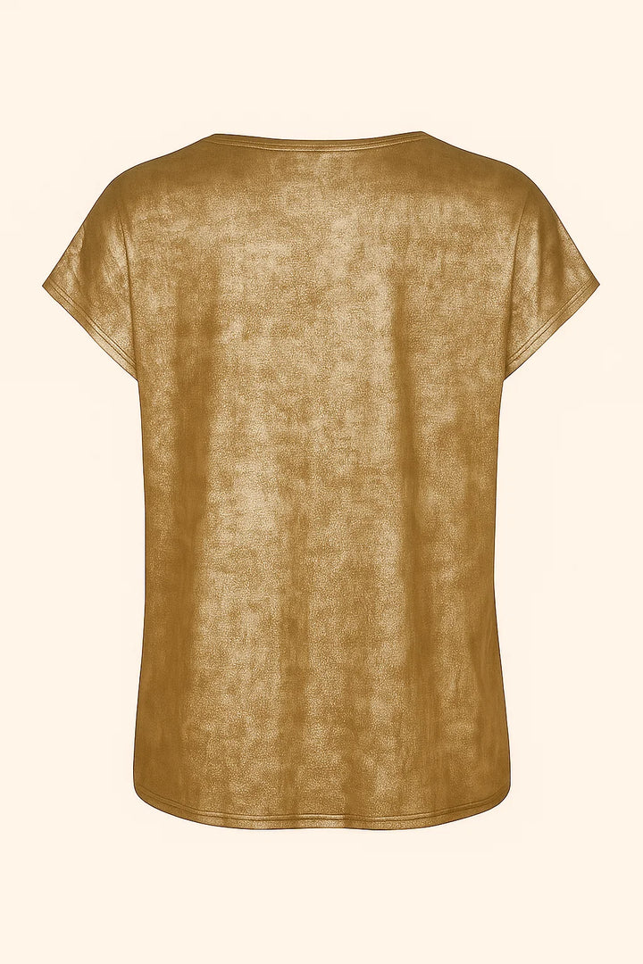 V-Hals Korte Mouwen Blouse - Foliedruk & Casual Ontwerp