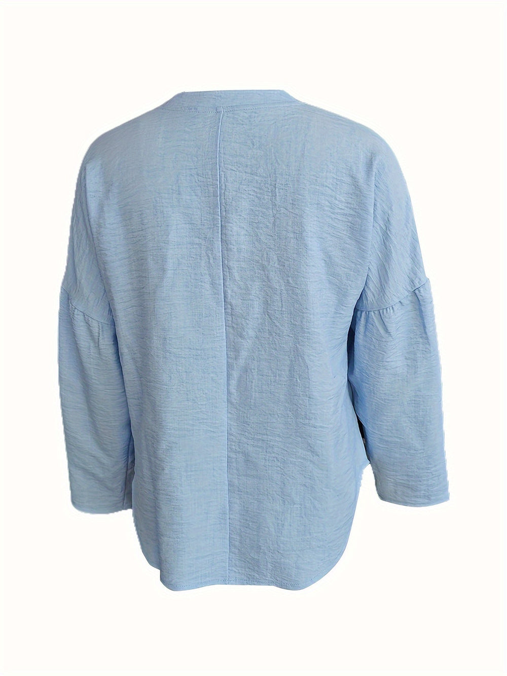 V-Hals Lange Mouwen Shirt - Relaxed Fit en Lichtgewicht Stof