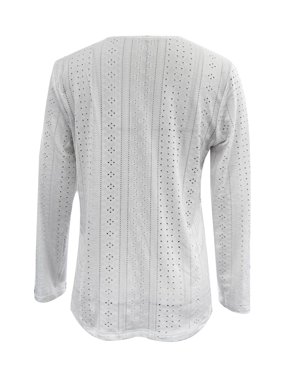 V-hals Blouse - Ooglet Detail & Semi-doorzichtig Stof