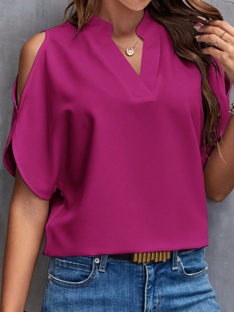 V-neck Blouse – Raglanmouwen & Ademend Comfort
