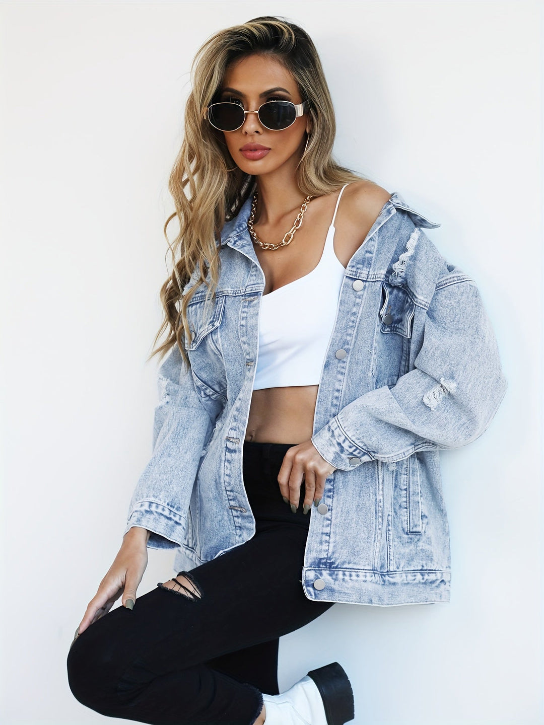 Verweerd denim jack - knoopsluiting & lange mouwen