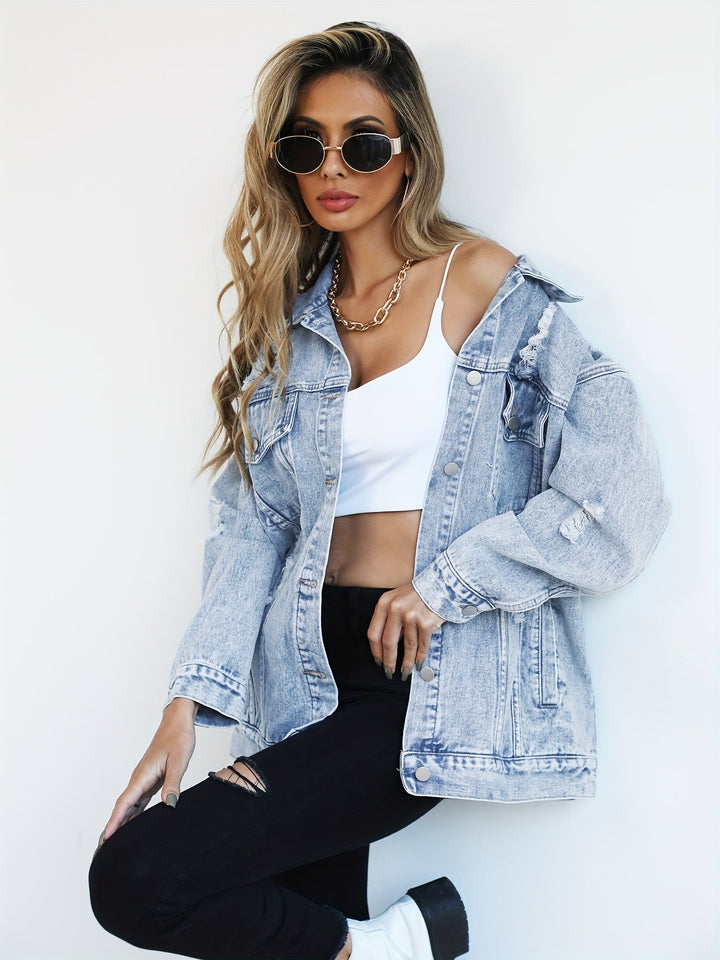 Verweerd denim jack - knoopsluiting & lange mouwen