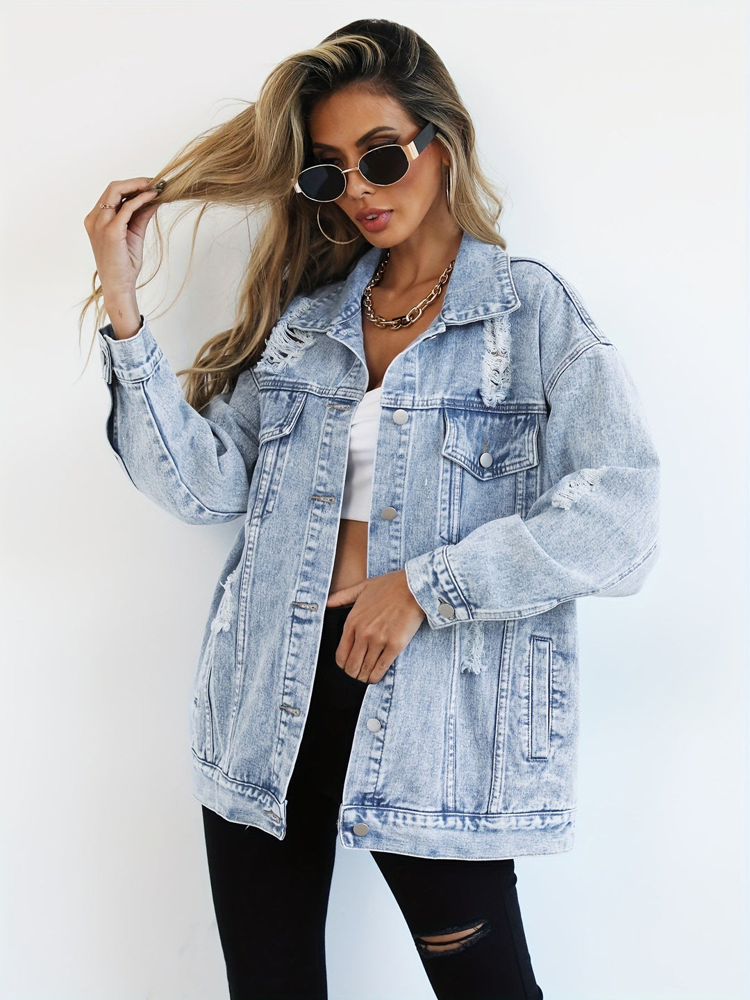 Verweerd denim jack - knoopsluiting & lange mouwen