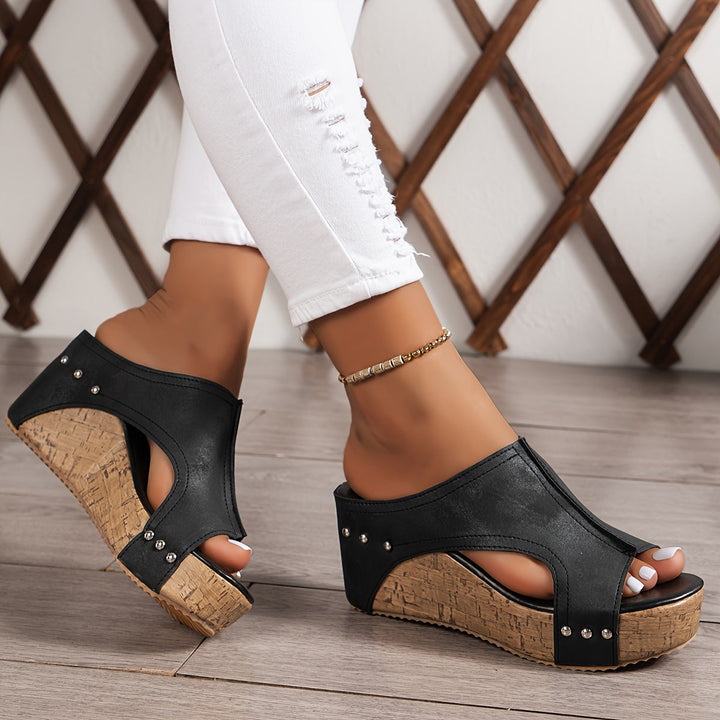 Vintage-Inspiratie Sleehak Sandalen - Open Teen & Gemakkelijk Aan te Trekken