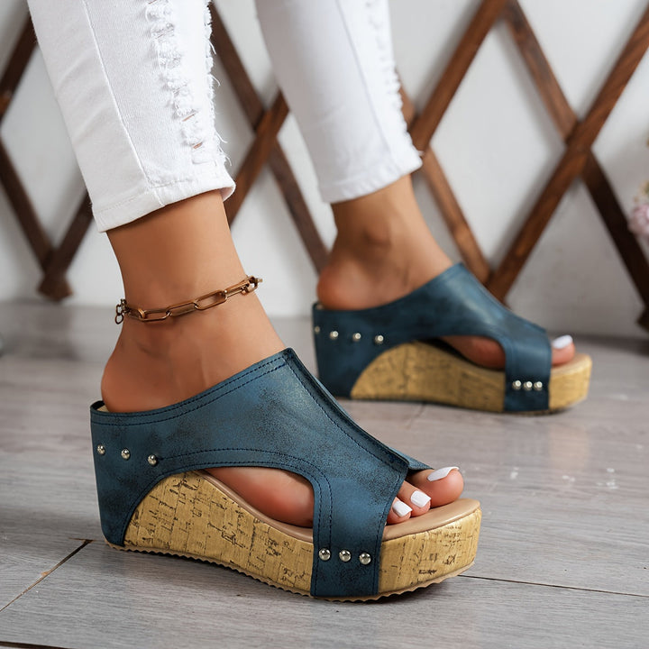 Vintage-Inspiratie Sleehak Sandalen - Open Teen & Gemakkelijk Aan te Trekken