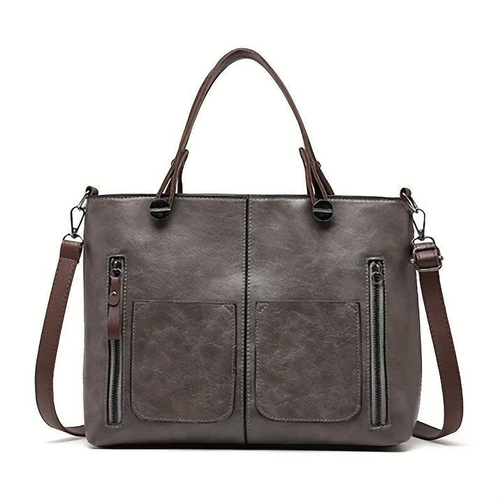 Vintage-Stijl Tote Tas - Grote Vorm & Meerdere Vakken