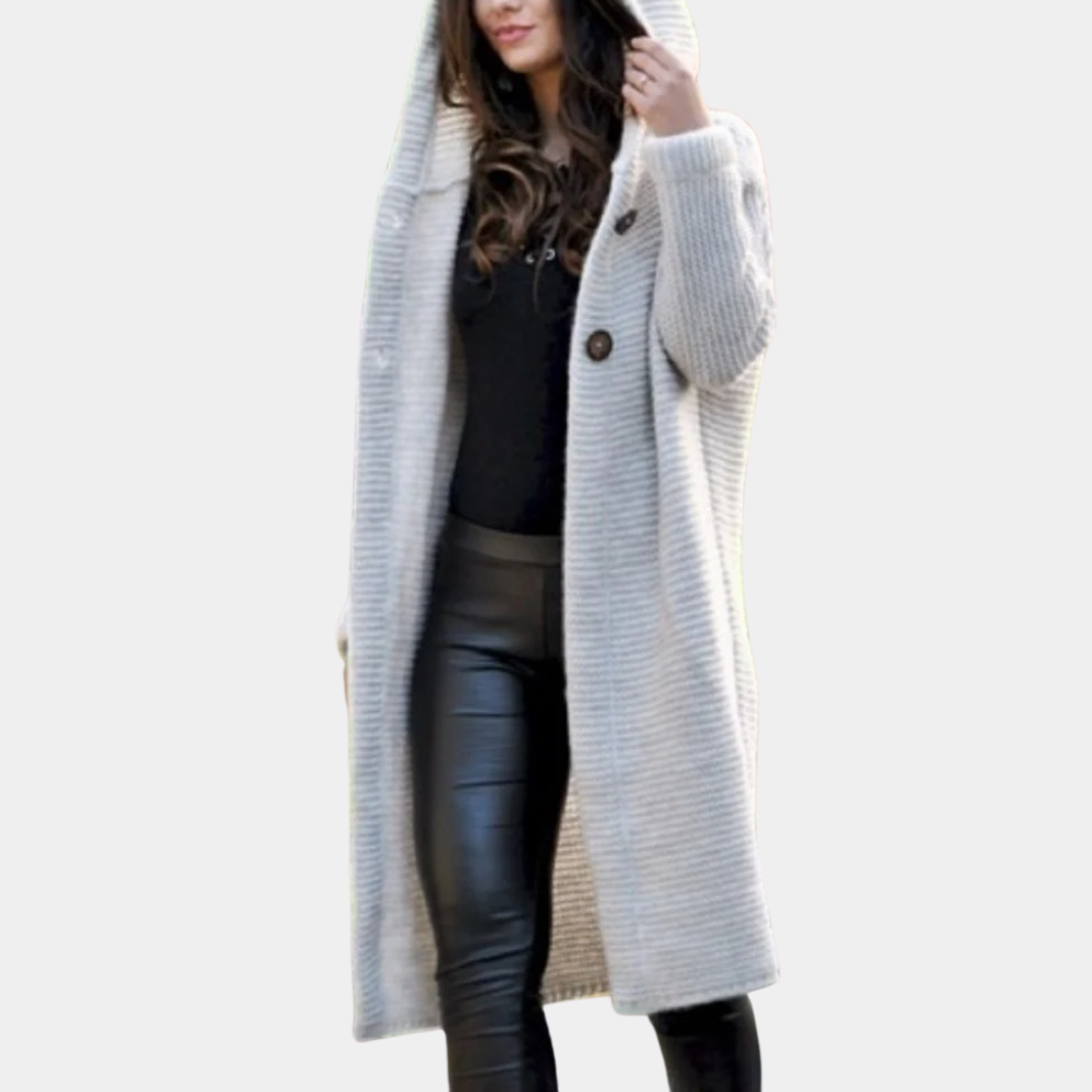 Warm Gebreid Vest Met Capuchon Voor Koude Dagen