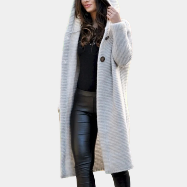 Warm Gebreid Vest Met Capuchon Voor Koude Dagen