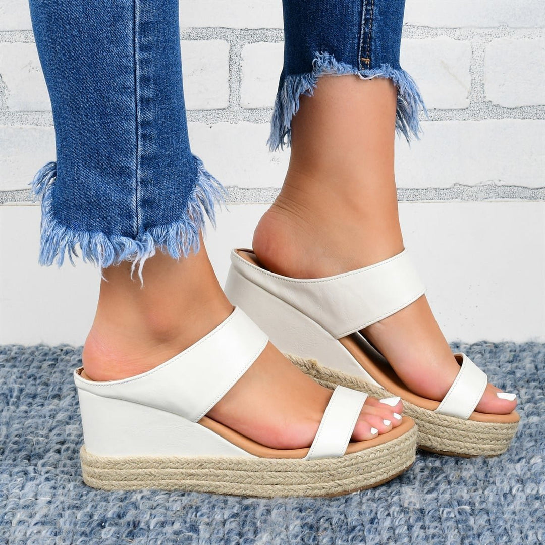 Wedge Hak Sandalen – Jute Bovenmateriaal & Comfortabele Pasvorm