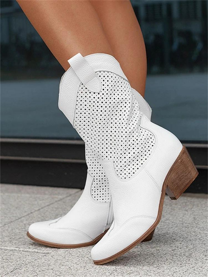 Westernlaarzen - Geperforeerd Suede En Comfortabel Lopen