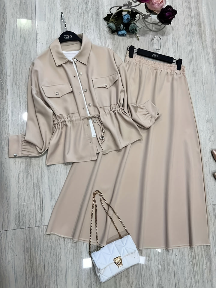 Windbreaker – Taille Trekkoord en Halve Rok Met Elastiek