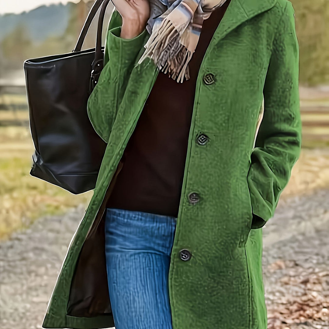Wolmix Jas – Middellange Met Knoopsluiting En Warmte