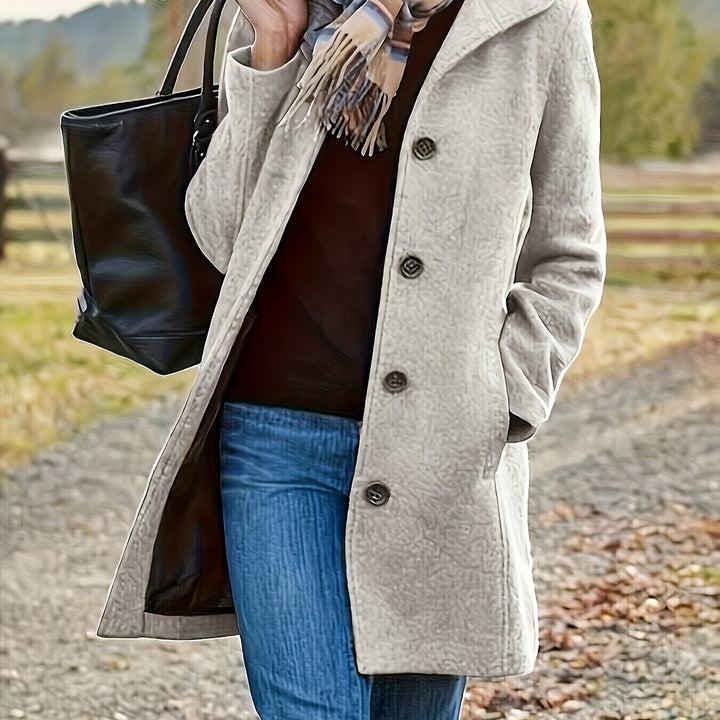Wolmix Jas – Middellange Met Knoopsluiting En Warmte