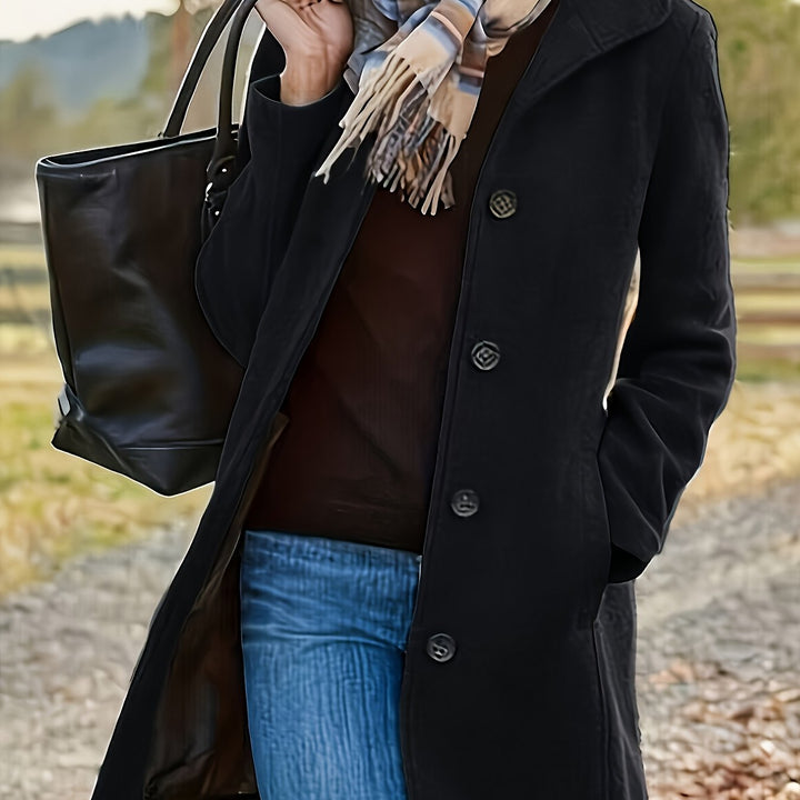 Wolmix Jas – Middellange Met Knoopsluiting En Warmte