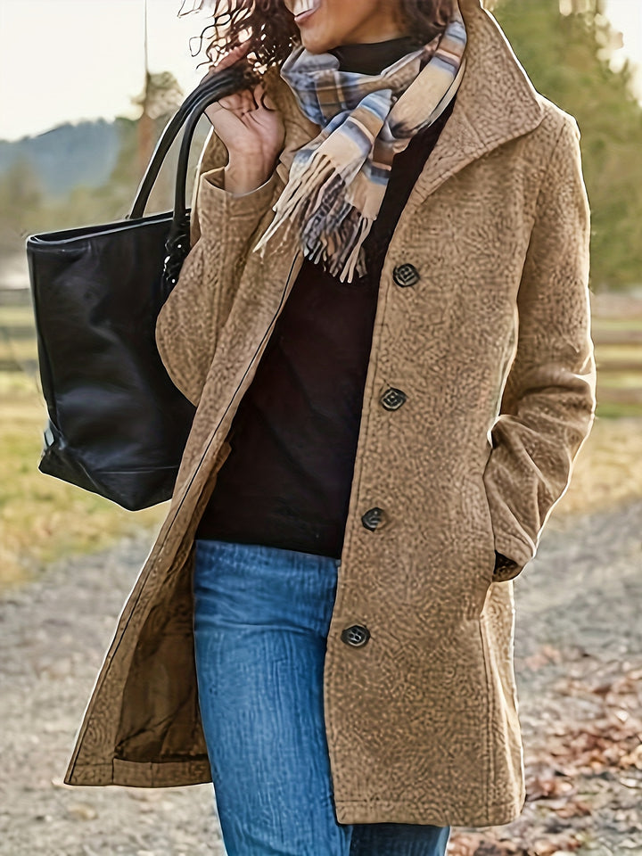 Wolmix Jas – Middellange Met Knoopsluiting En Warmte