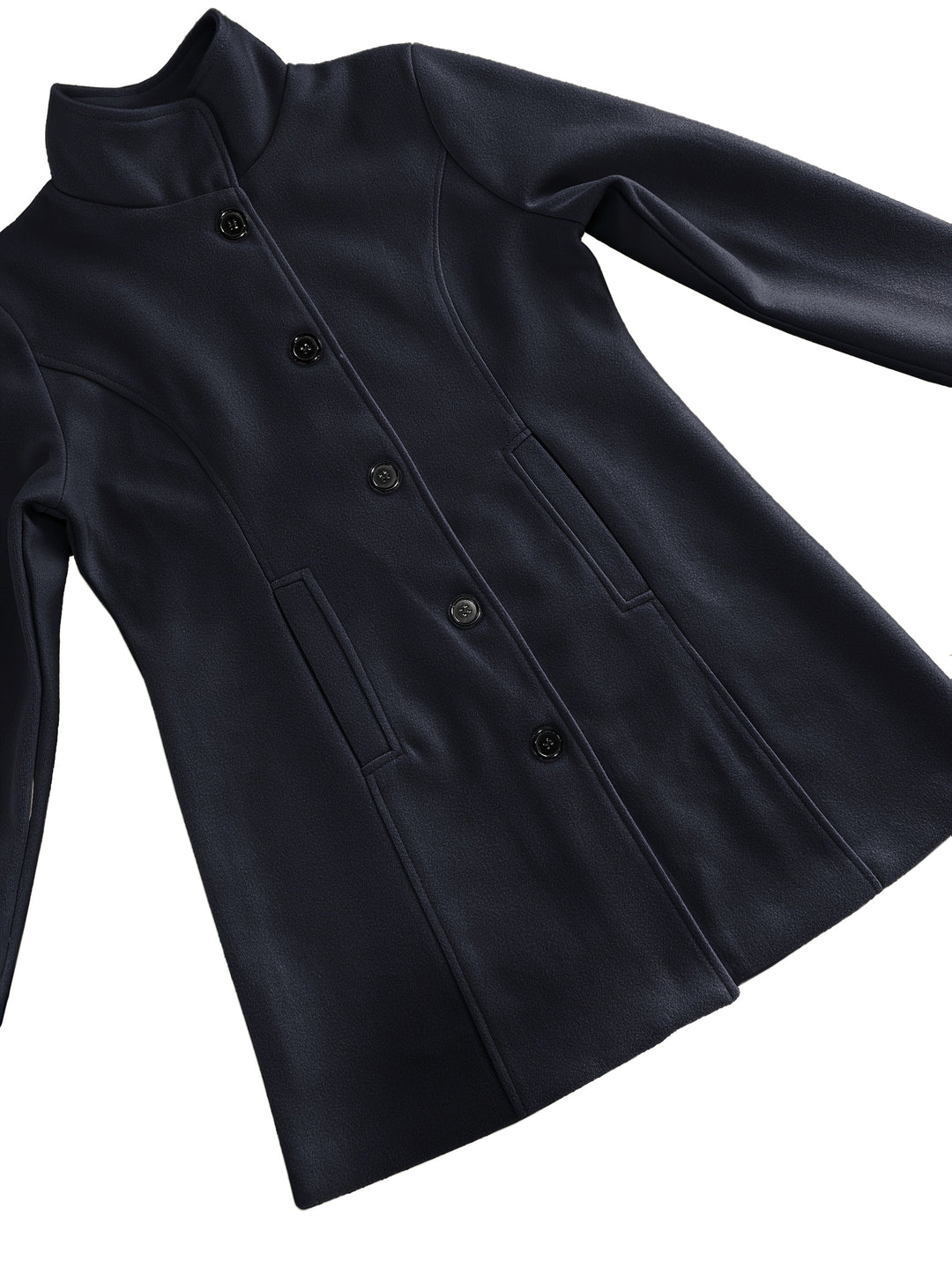 Wolmix Jas – Middellange Met Knoopsluiting En Warmte