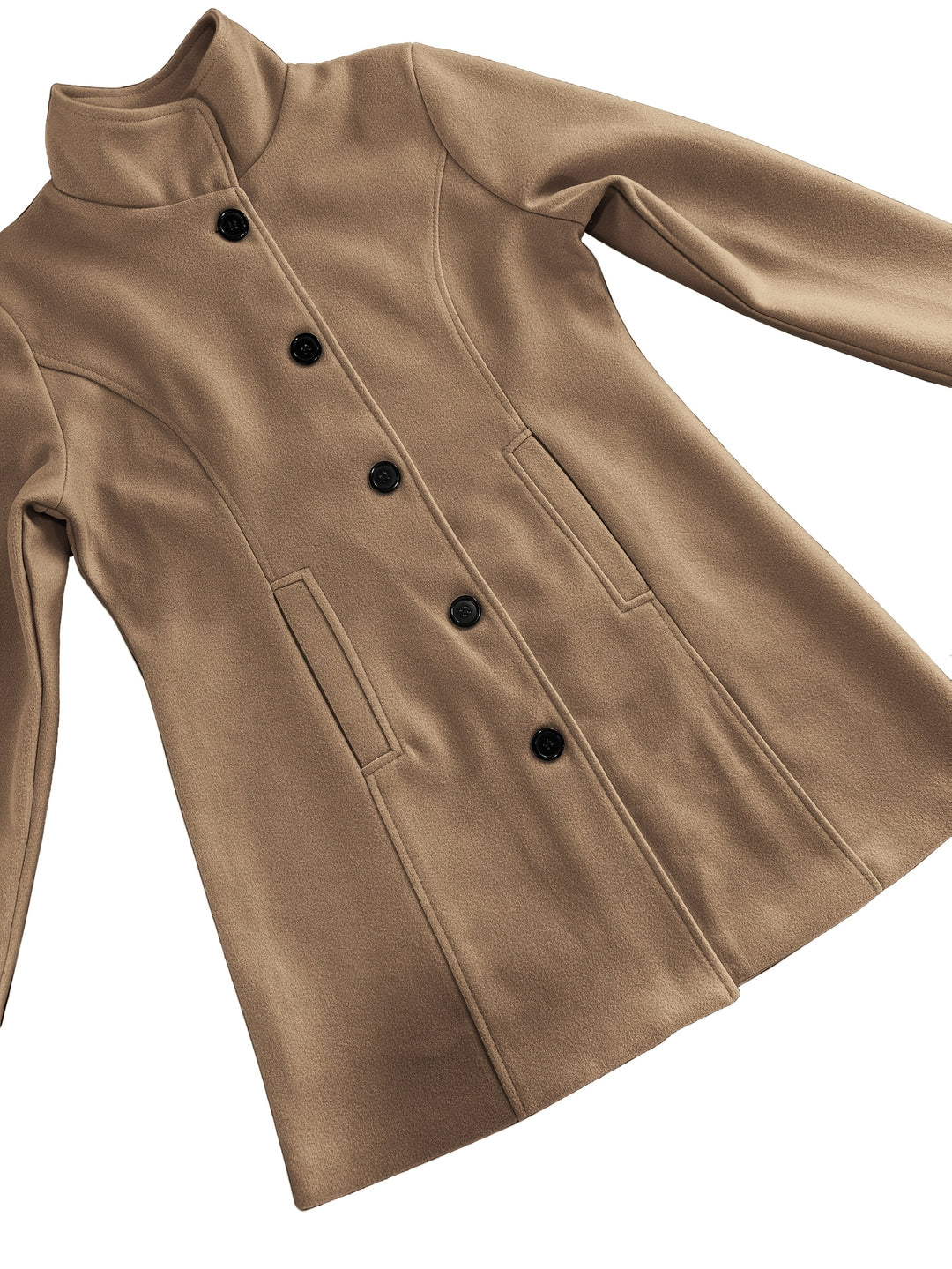 Wolmix Jas – Middellange Met Knoopsluiting En Warmte