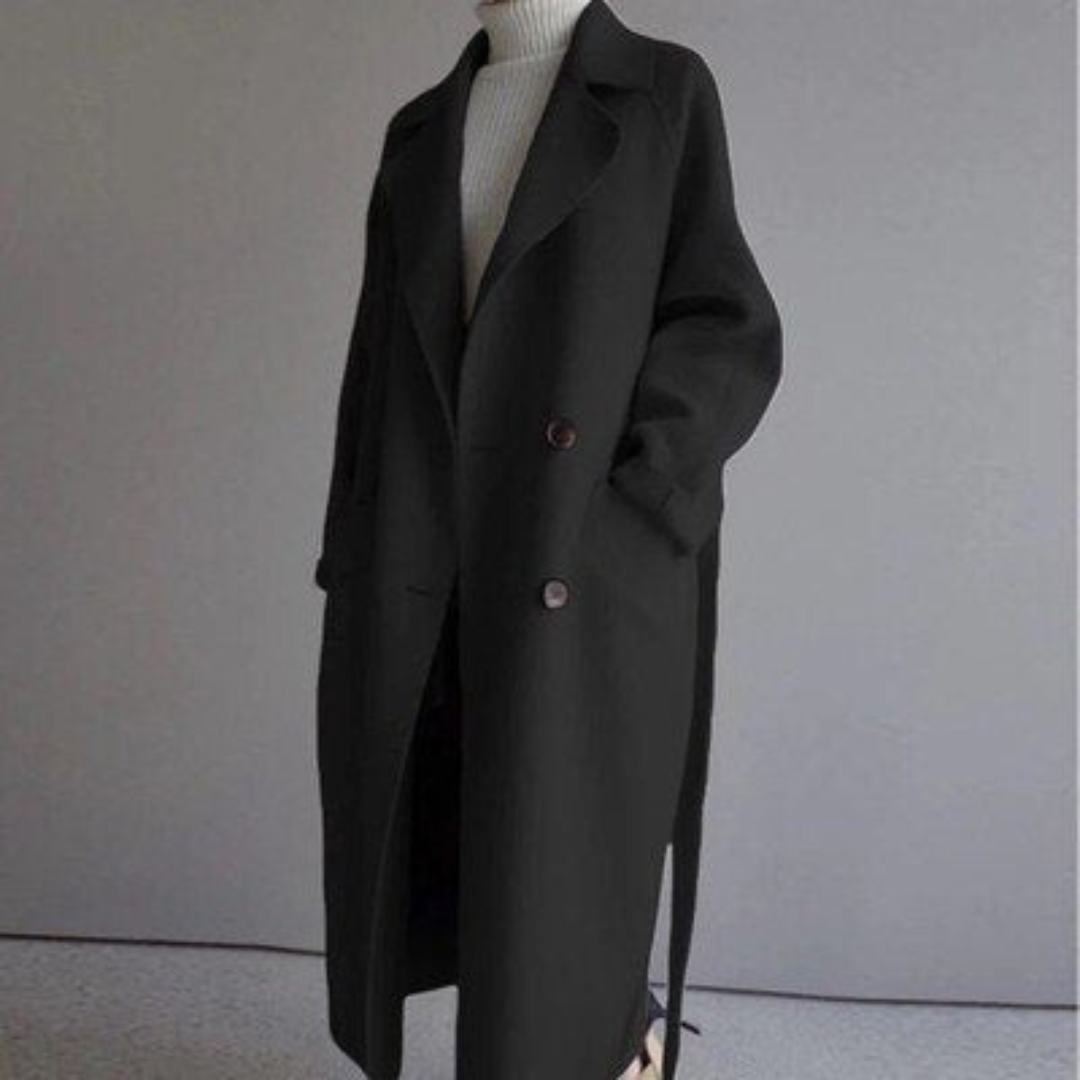 Wolmix Mantel – Getailleerde Taille & Warme Voering
