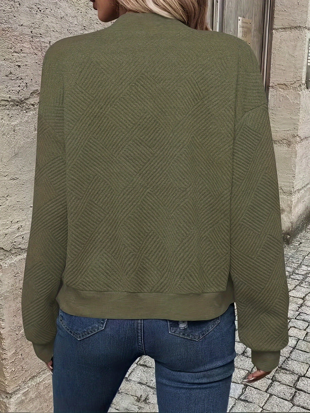 Zip-Up Jas - Textuur Stof & Machine Wasbaar Ontwerp