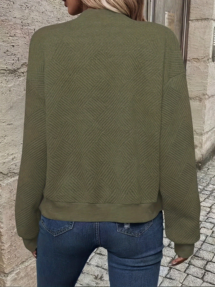 Zip-Up Jas - Textuur Stof & Machine Wasbaar Ontwerp