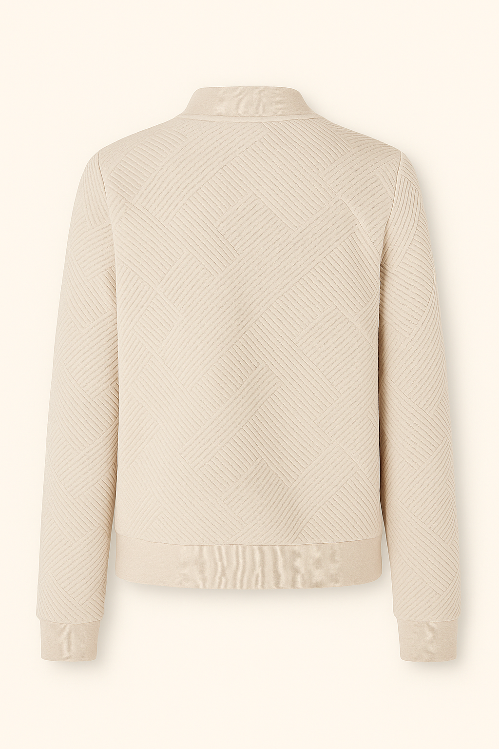 Zip-Up jas - lange mouwen & structuurpatroon