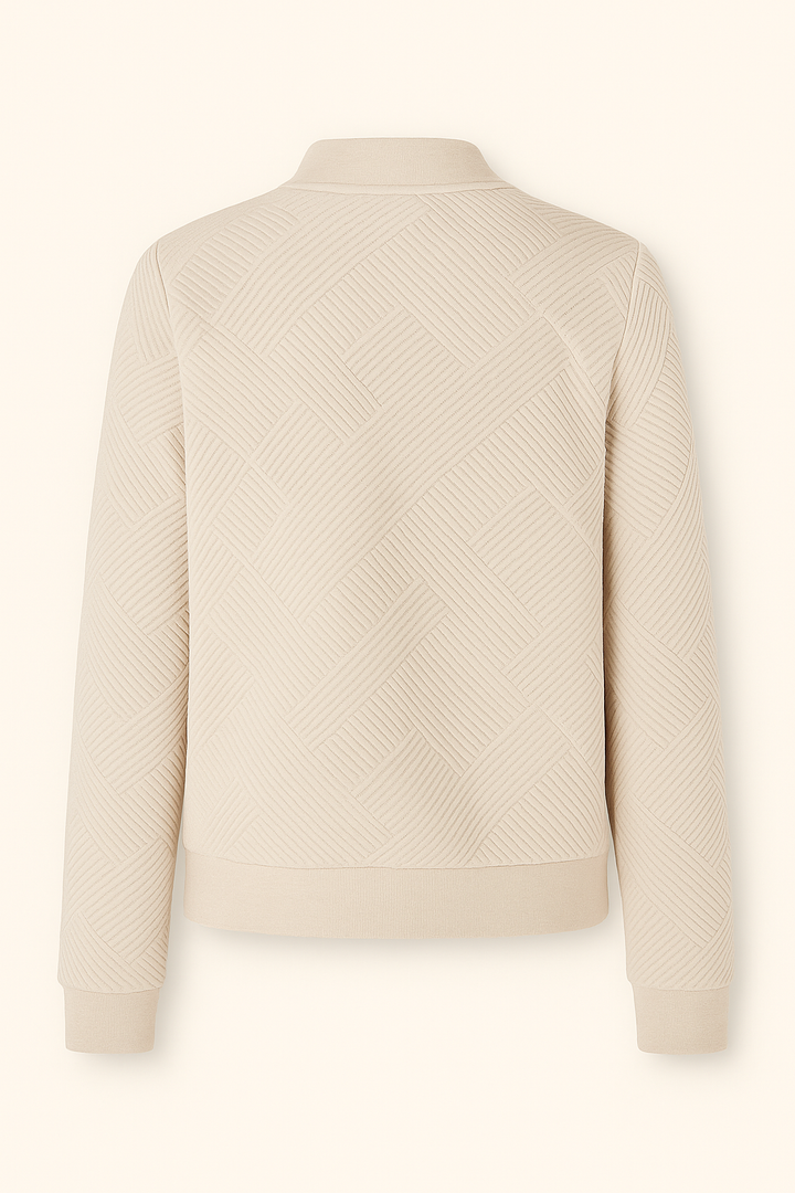Zip-Up jas - lange mouwen & structuurpatroon