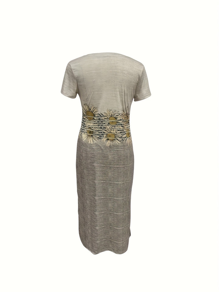 Zomer Strandjurk – V-Hals Ontwerp & Flowy Maxi Lengte