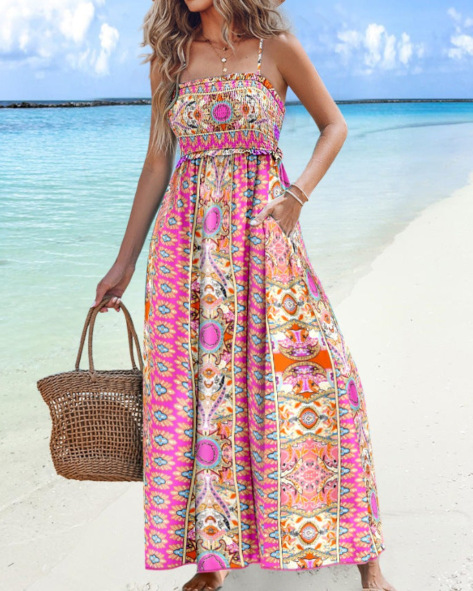 Zomer Swing Jurk - Flare Rok en Spaghetti Bandjes