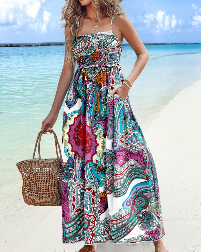 Zomer Swing Jurk - Flare Rok en Spaghetti Bandjes