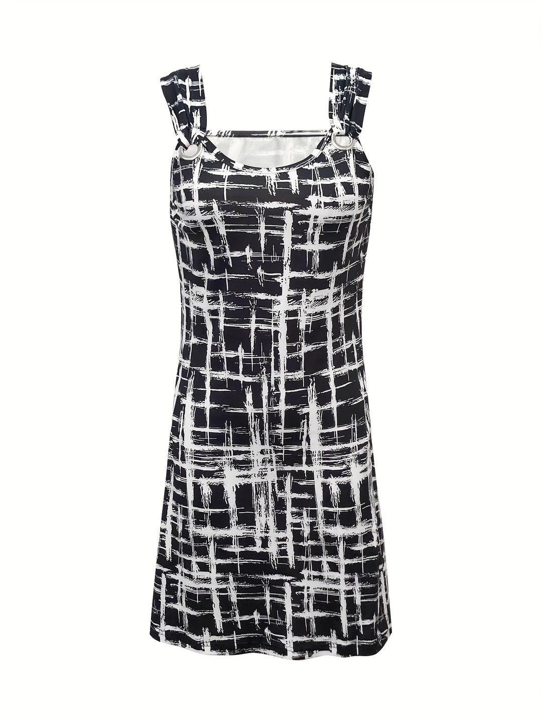 Zomerjurk - Mouwloos met Ring Detail & Geometrische Print