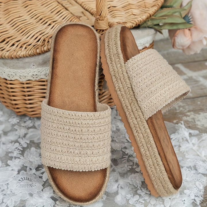 Zomerse Sandalen – Geweven Bovenkant & Ademend Comfort