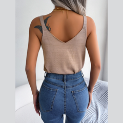 Tank Top – Kant Afwerking & V-hals Ontwerp